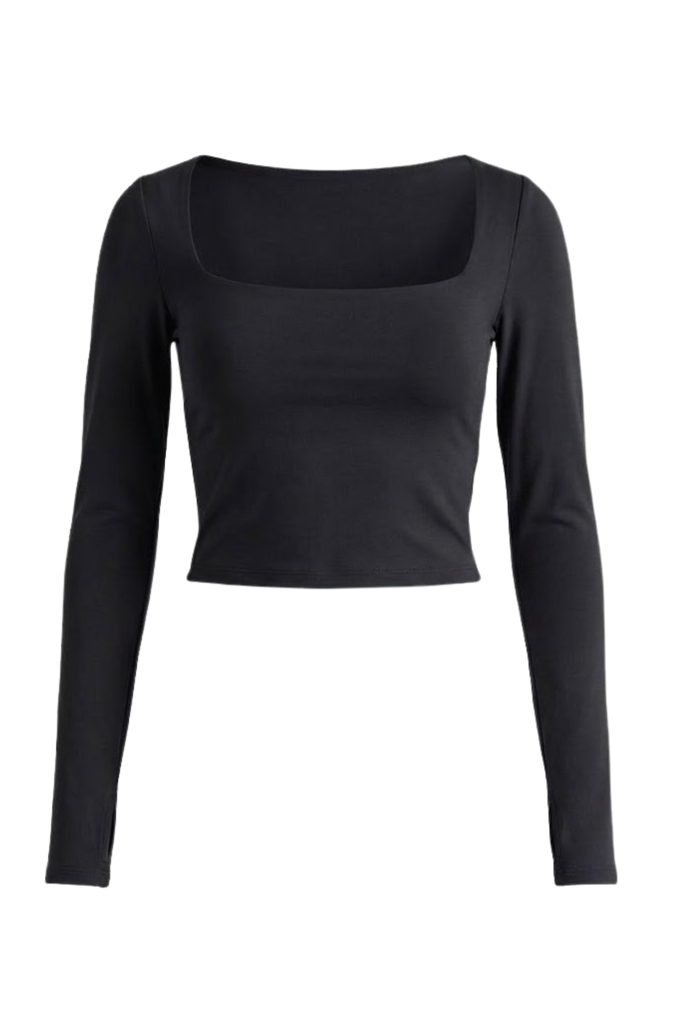 THE SQUARE NECK ACTIVE CROP / BLACK