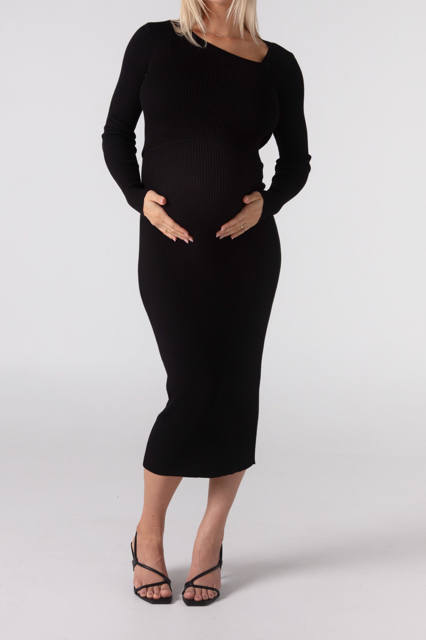 THE LUXE KNIT MIDI SKIRT / ONYX