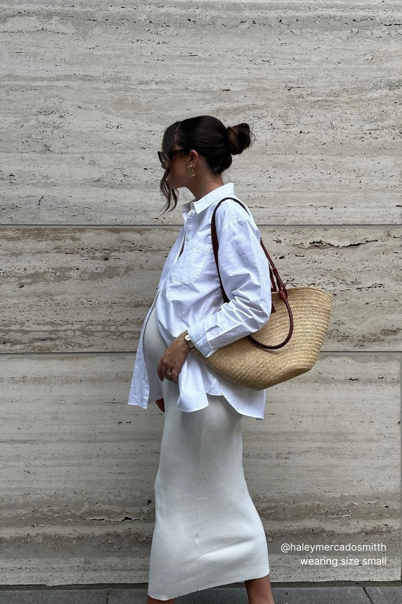 Bone Luxe Maternity Midi Skirt