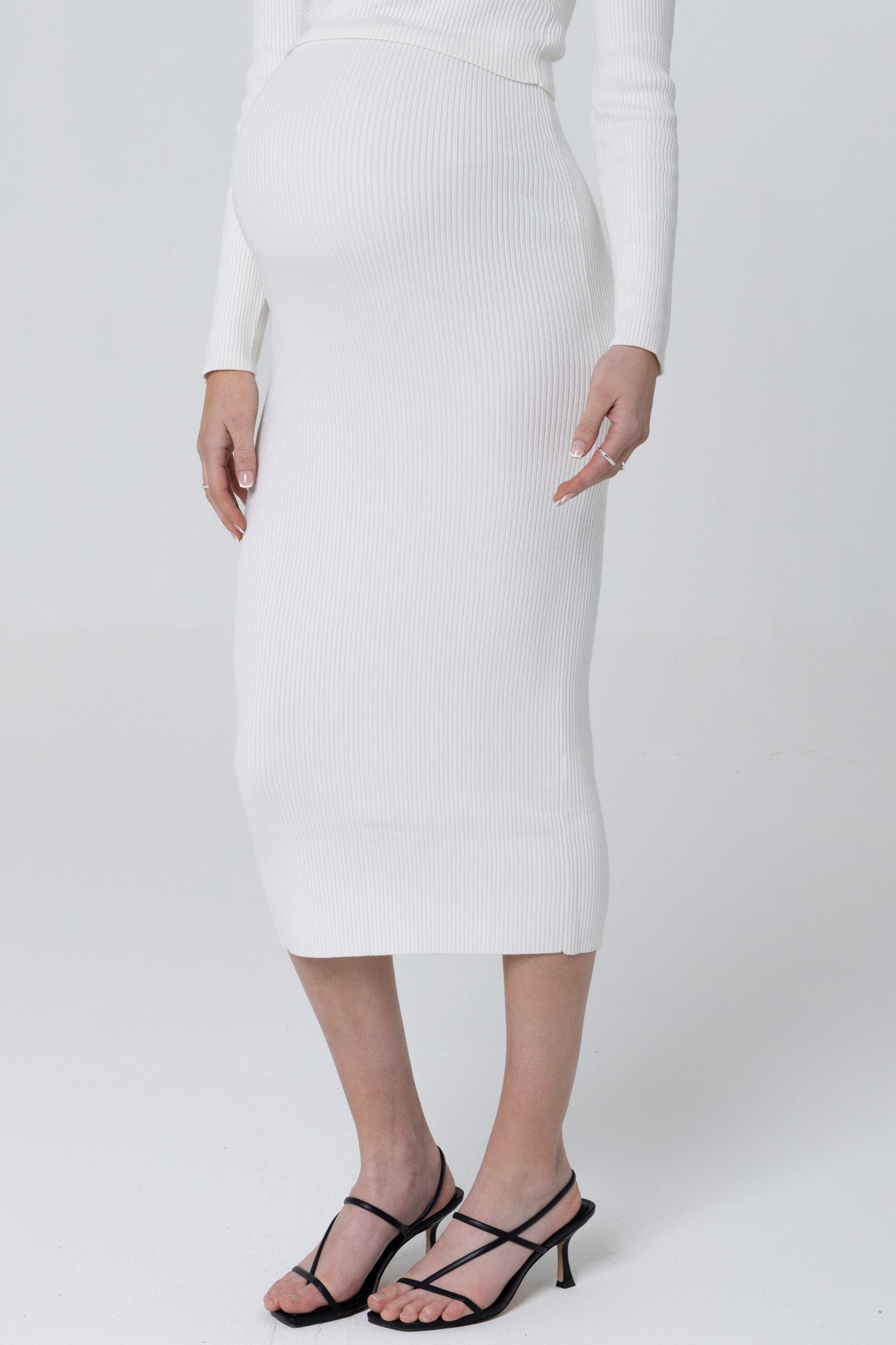 THE LUXE KNIT MIDI SKIRT / BONE