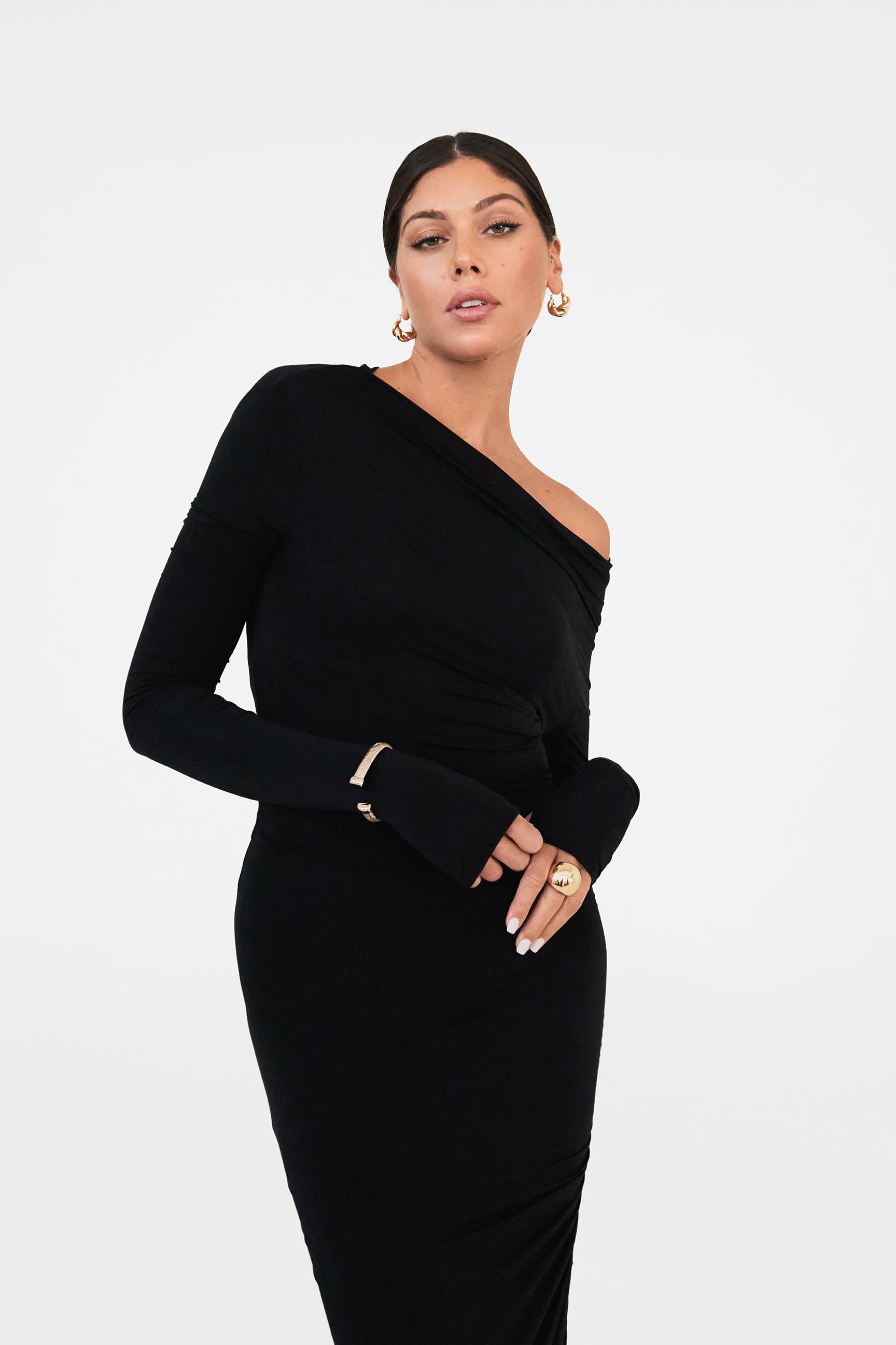 THE ASYMMETRICAL MICRO MODAL TOP / ONYX