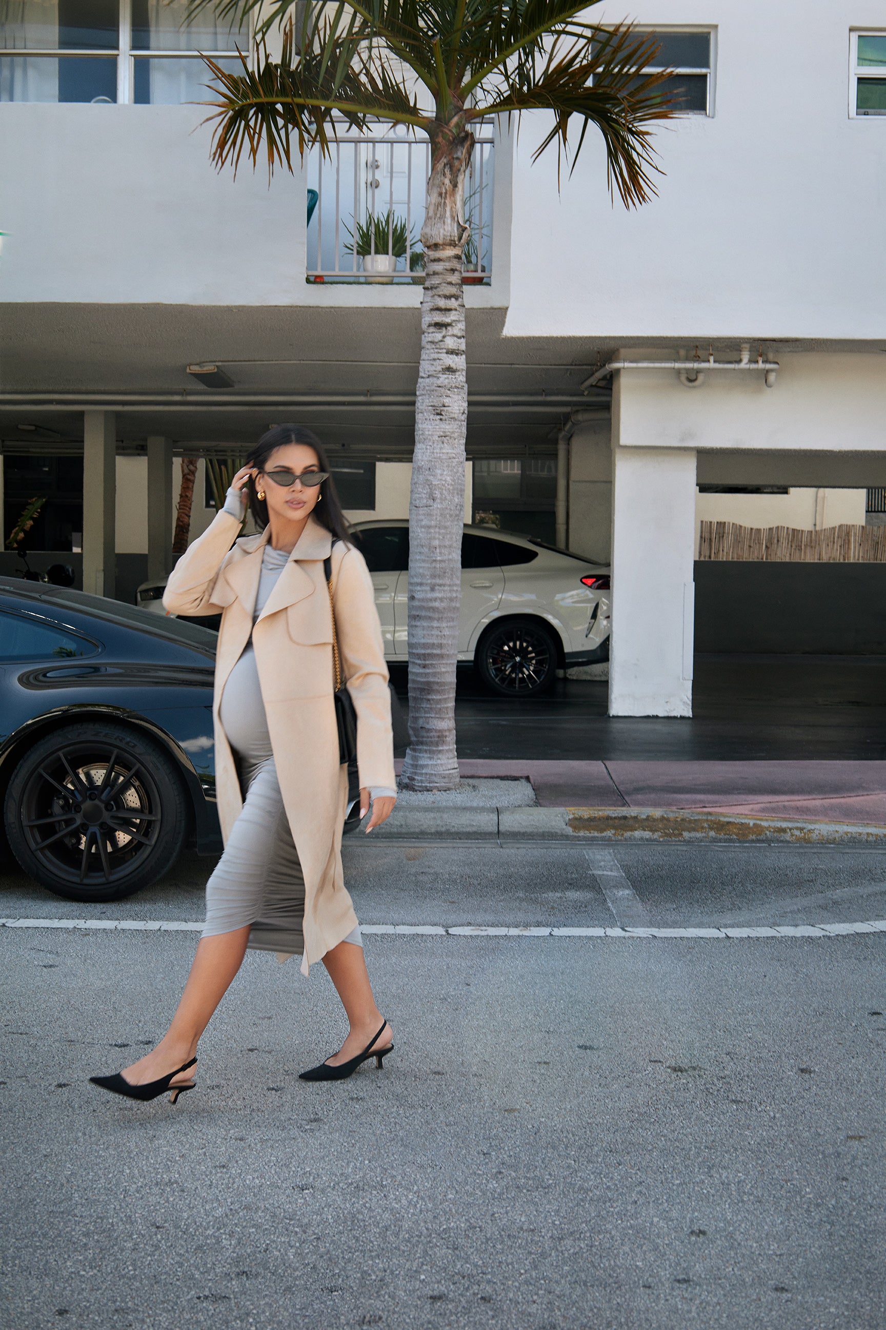 THE CINCHED ASYMMETRICAL MICRO MODAL SKIRT / OPAL GREY