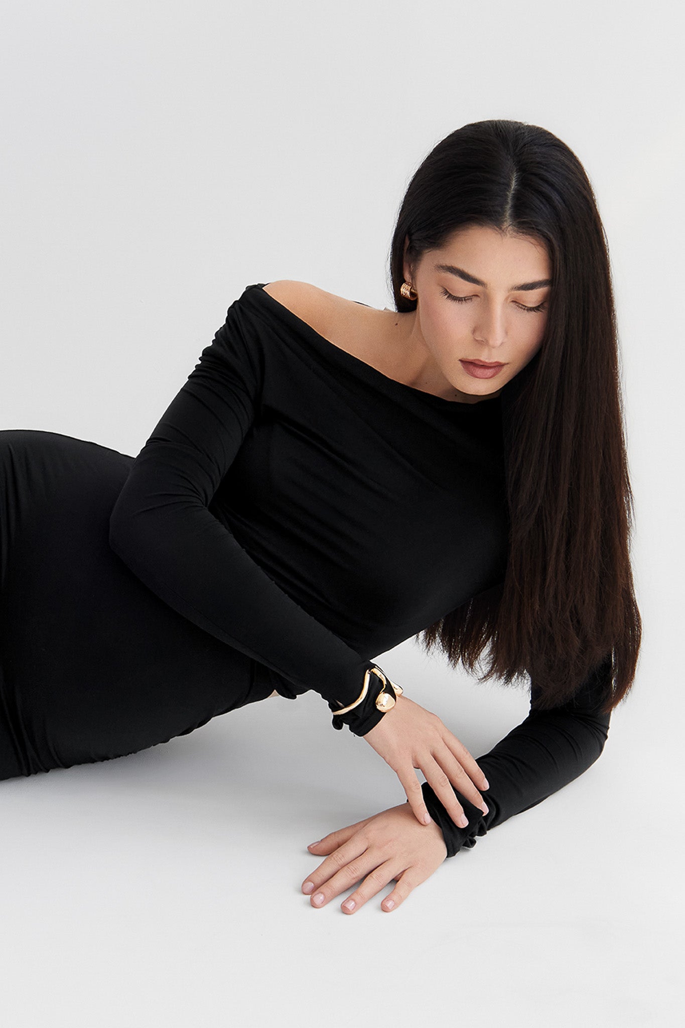 THE ASYMMETRICAL MICRO MODAL TOP / ONYX