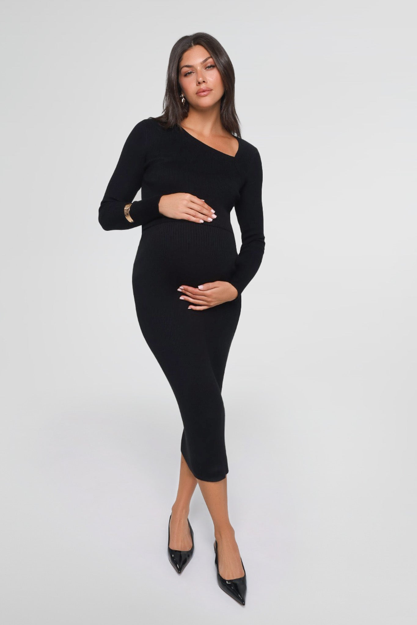 THE LUXE KNIT MIDI SKIRT / ONYX