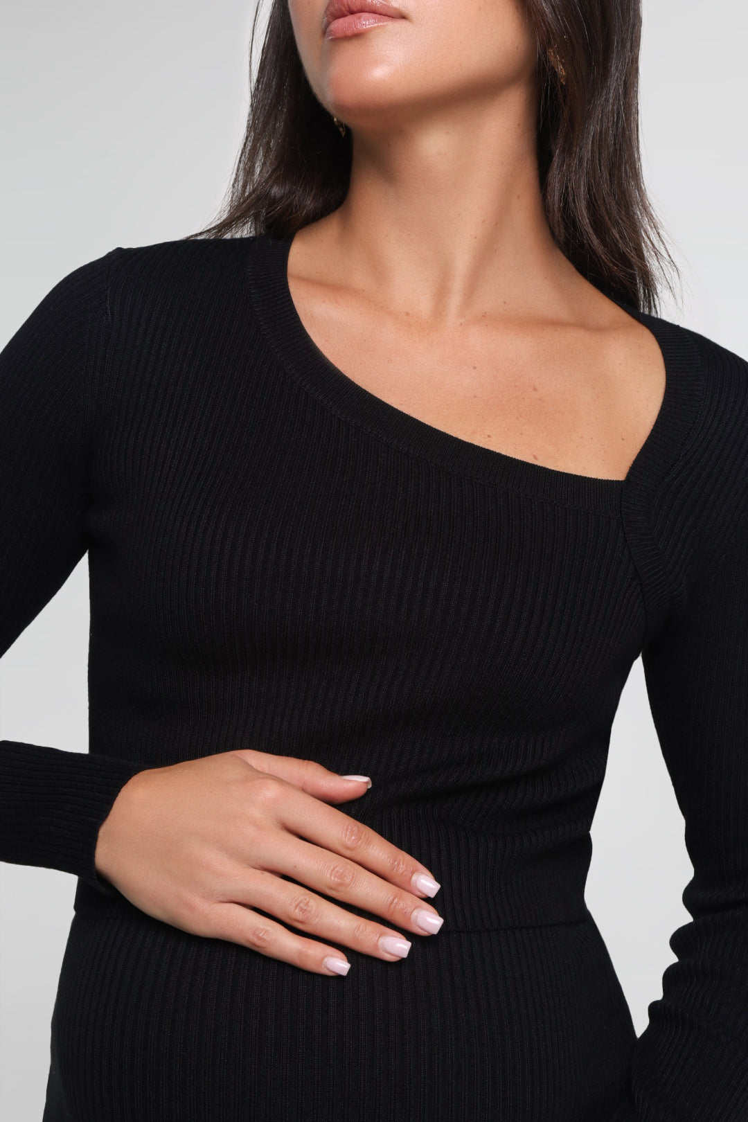 THE CUT OUT LUXE KNIT TOP / ONYX