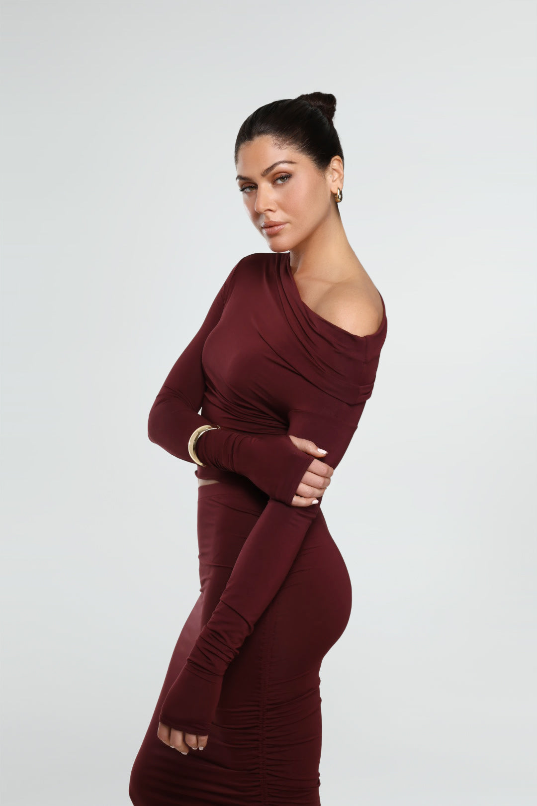 THE ASYMMETRICAL MICRO MODAL TOP / MULBERRY