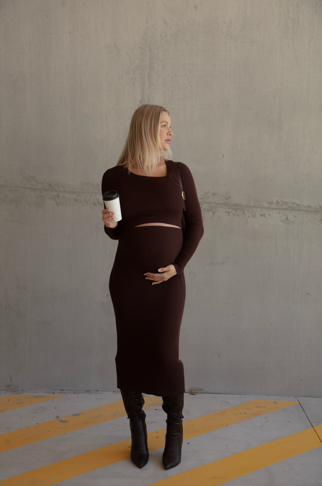 Espresso Luxe Knit Maternity Skirt