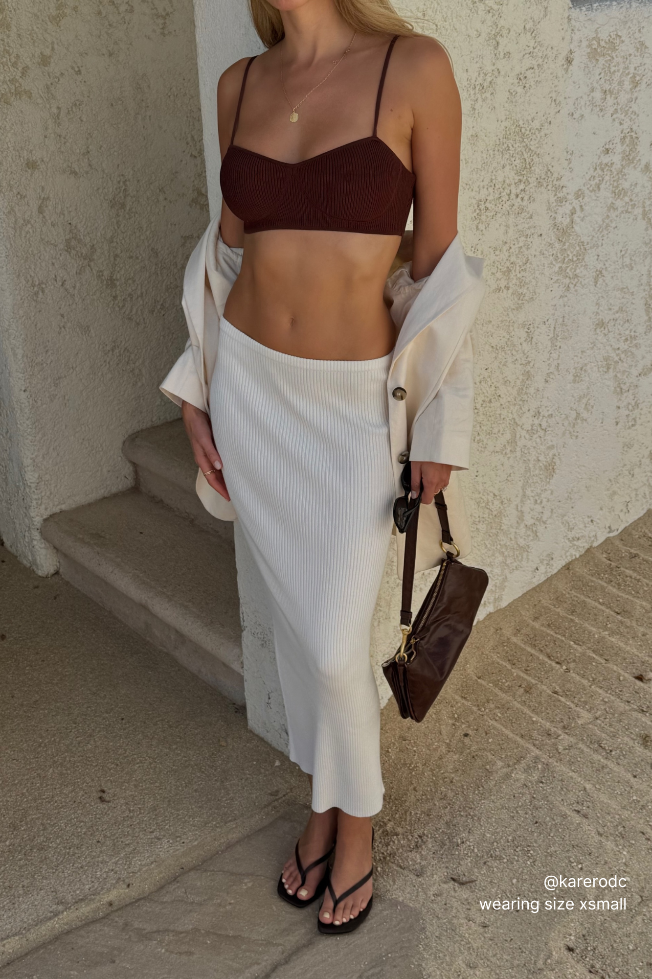 THE LUXE KNIT MIDI SKIRT / BONE