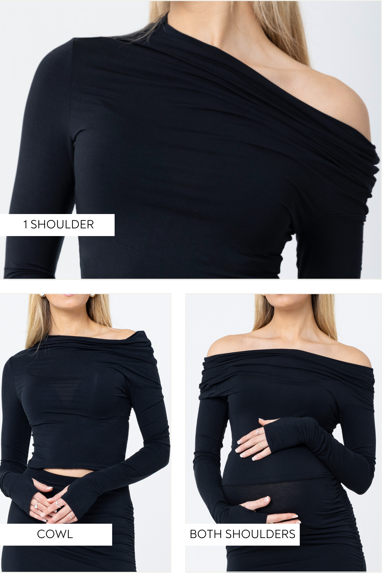 THE ASYMMETRICAL MICRO MODAL TOP / ONYX