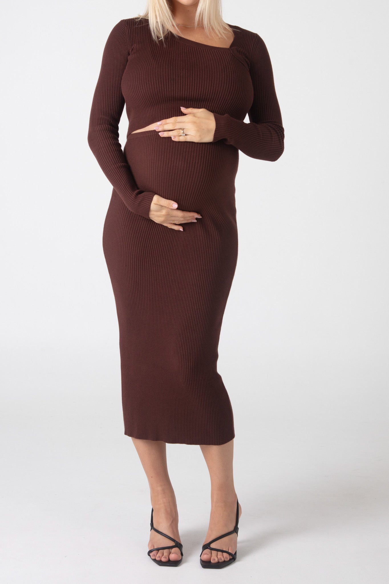 THE LUXE KNIT MIDI SKIRT / LIMITED EDITION ESPRESSO