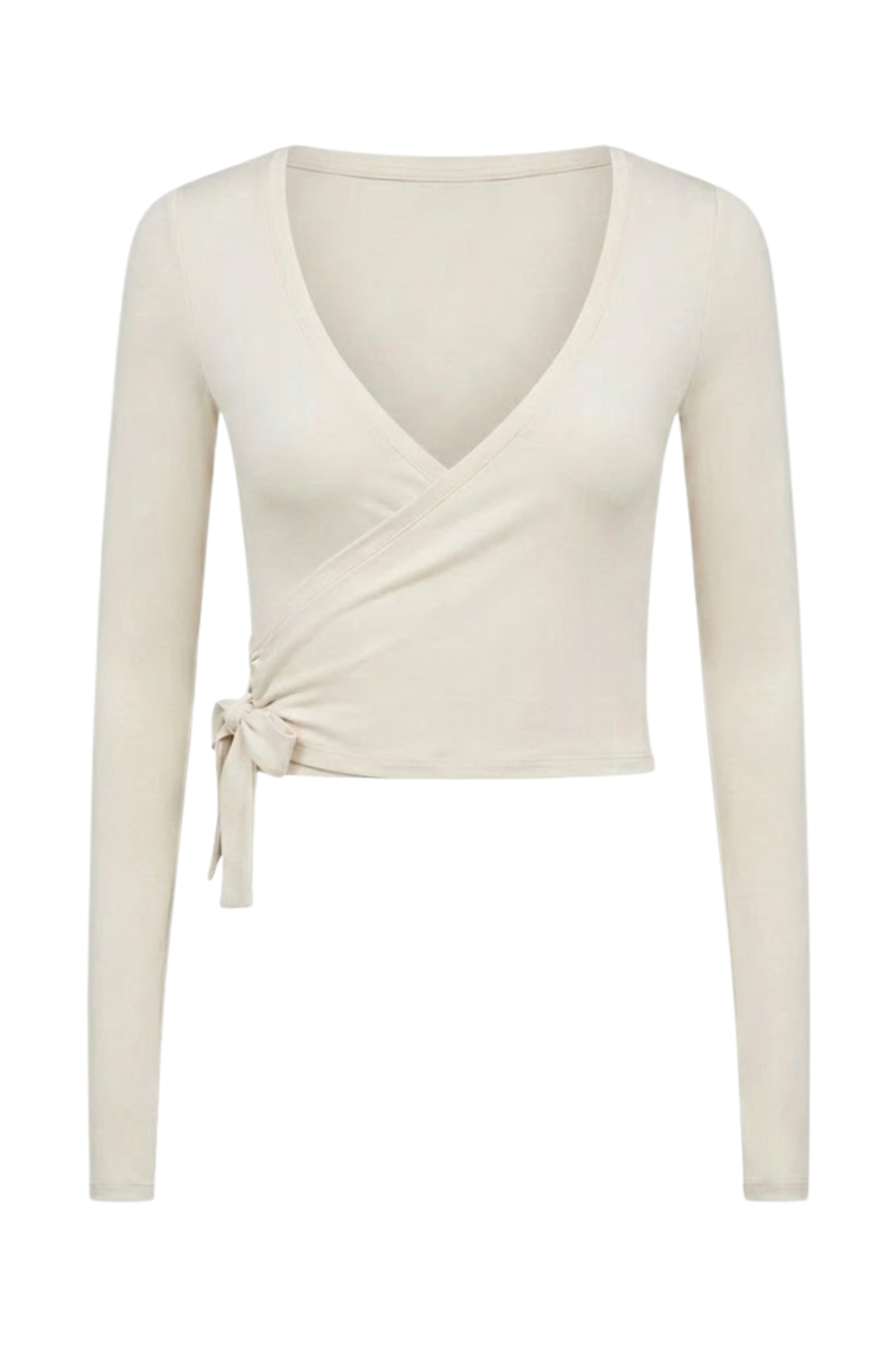 THE MICRO MODAL BALLET WRAP TOP / CRÈME