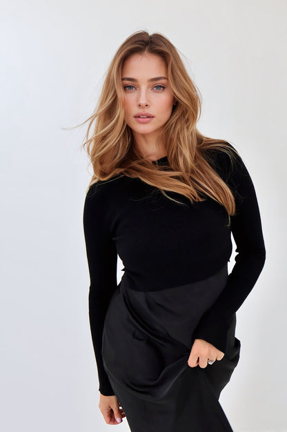 Maternity Bump Friendly and Nursing Friendly Crop Top Sweater