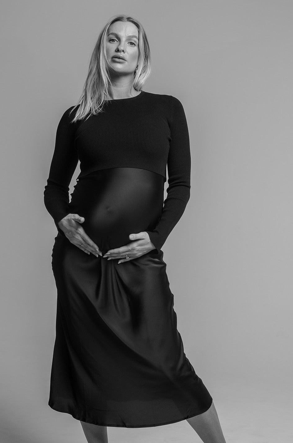 Maternity Crew Crop Top by LO+JAYNE, Soft and Breathable Nursing-Friendly Apparel