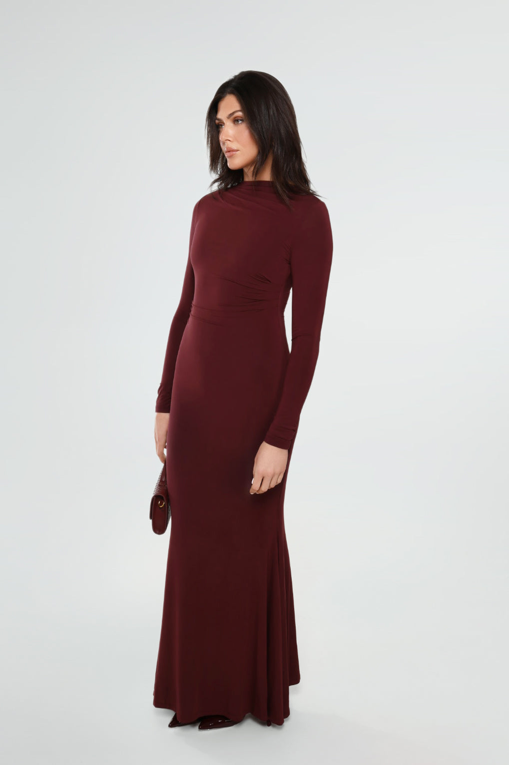 THE MAXI RUCHED DRESS / MULBERRY