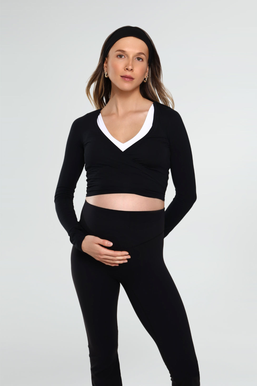 THE MICRO MODAL BALLET WRAP TOP / BLACK