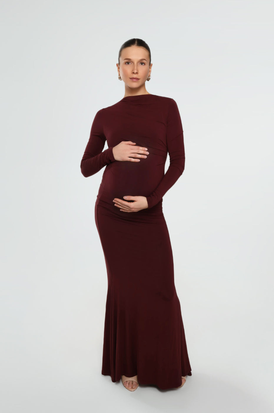THE MAXI RUCHED DRESS / MULBERRY