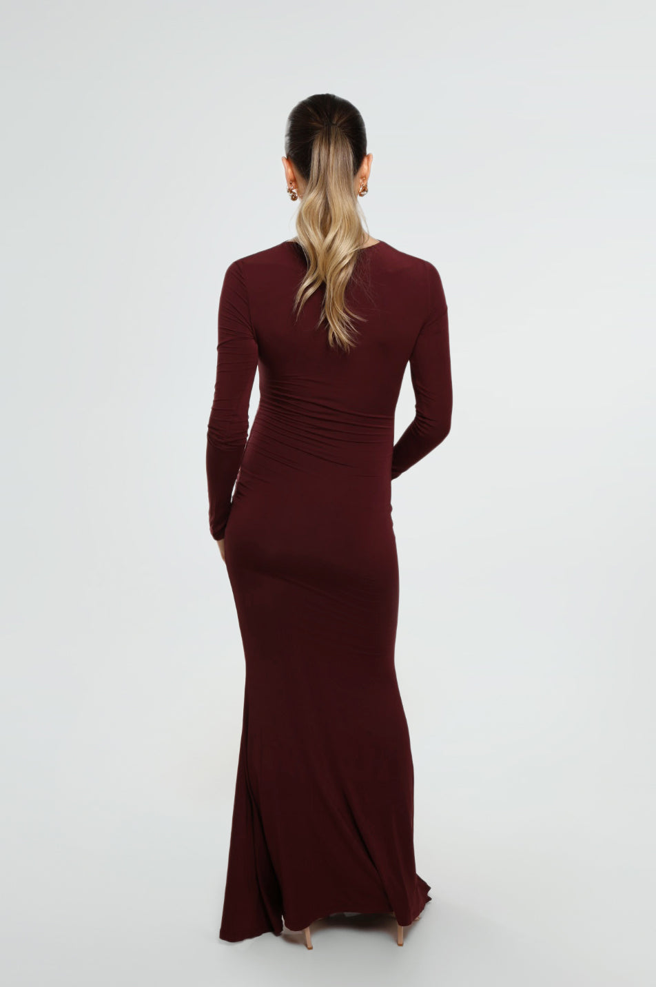 THE MAXI RUCHED DRESS / MULBERRY