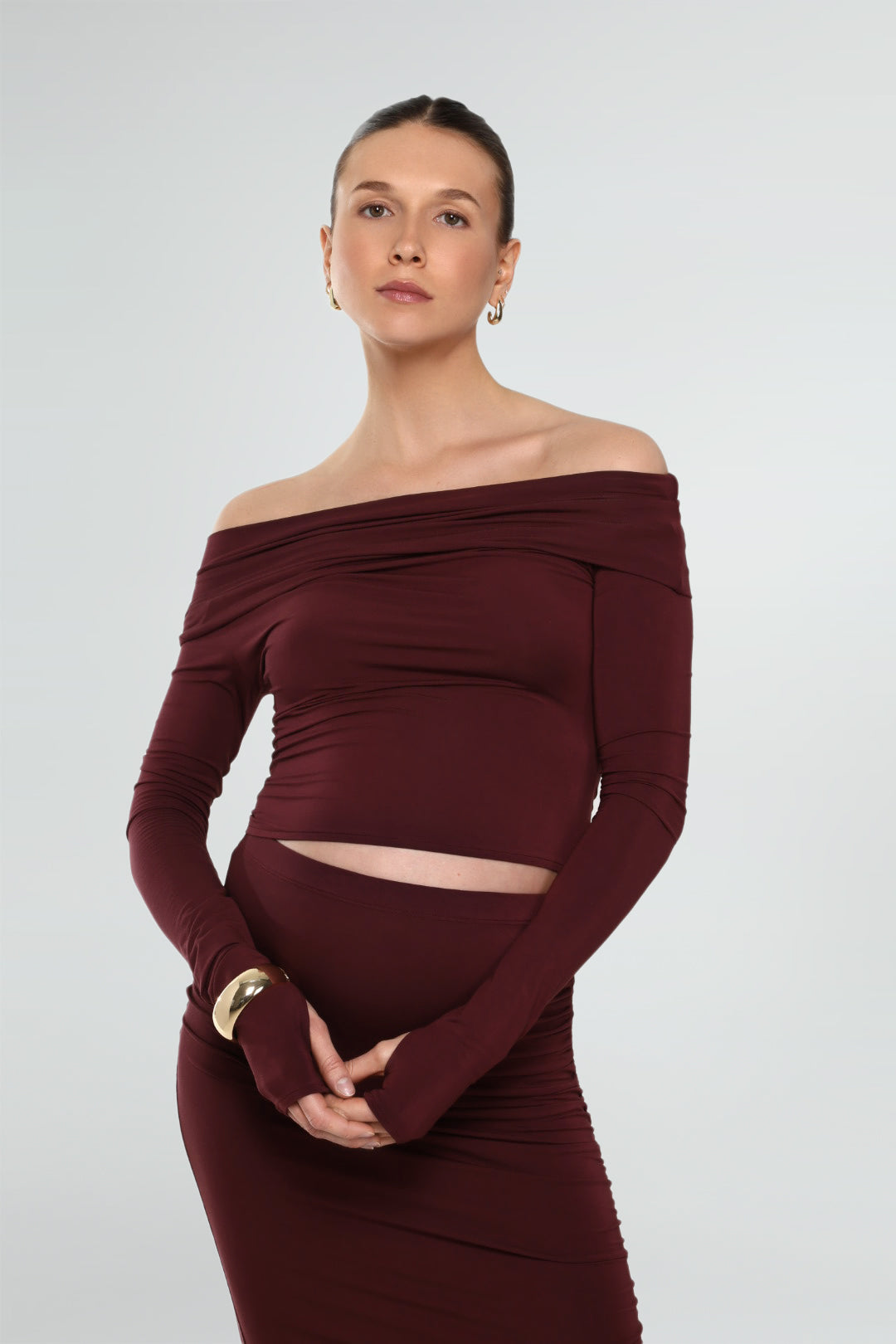THE ASYMMETRICAL MICRO MODAL TOP / MULBERRY