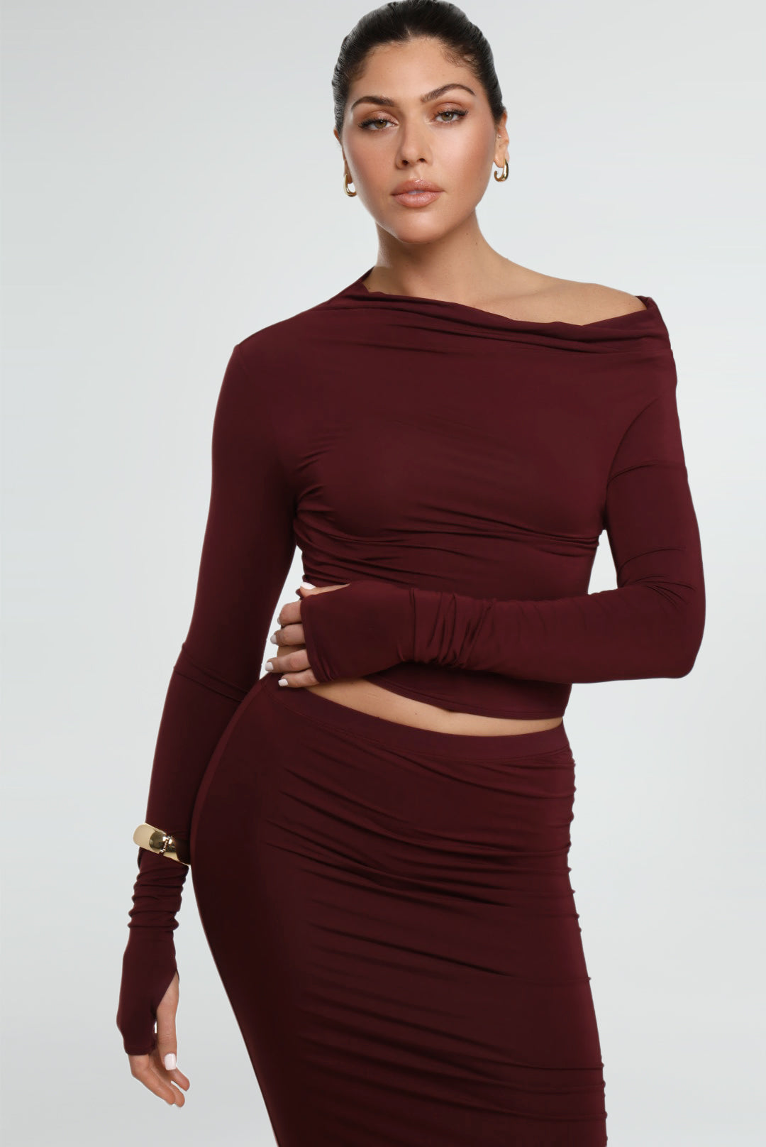 THE ASYMMETRICAL MICRO MODAL TOP / MULBERRY
