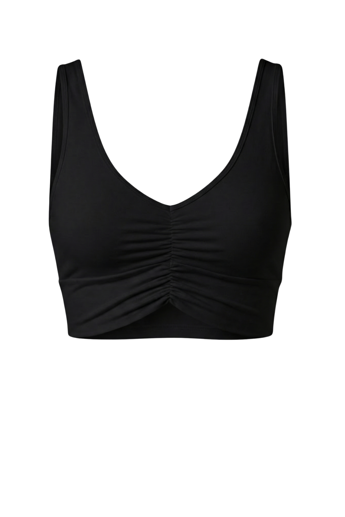 THE CINCHED LOUNGE BRA (WITH REUSABLE ABSORBENT PADS) / BLACK