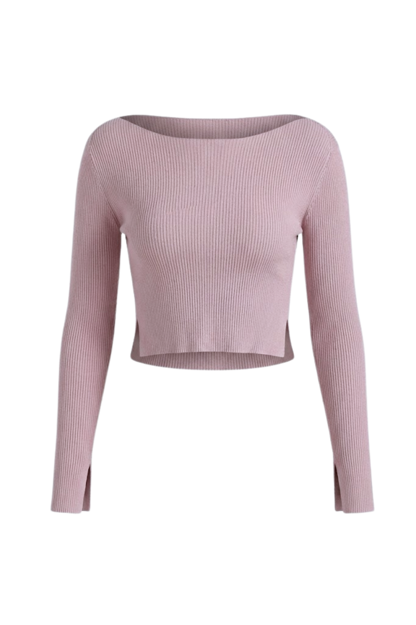 BOATNECK CROP SWEATER / BLUSH PINK