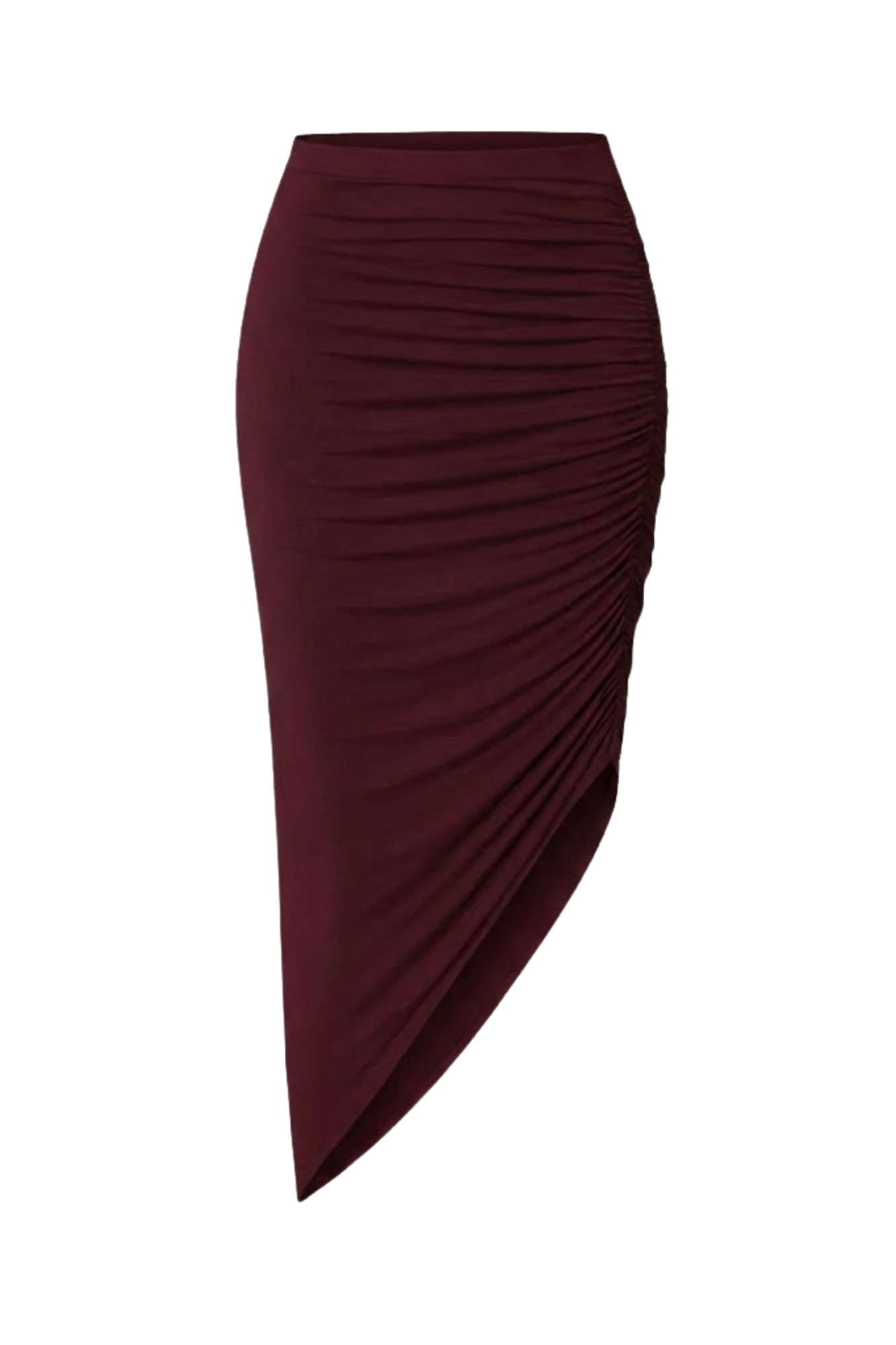 THE CINCHED ASYMMETRICAL MICRO MODAL SKIRT / MULBERRY