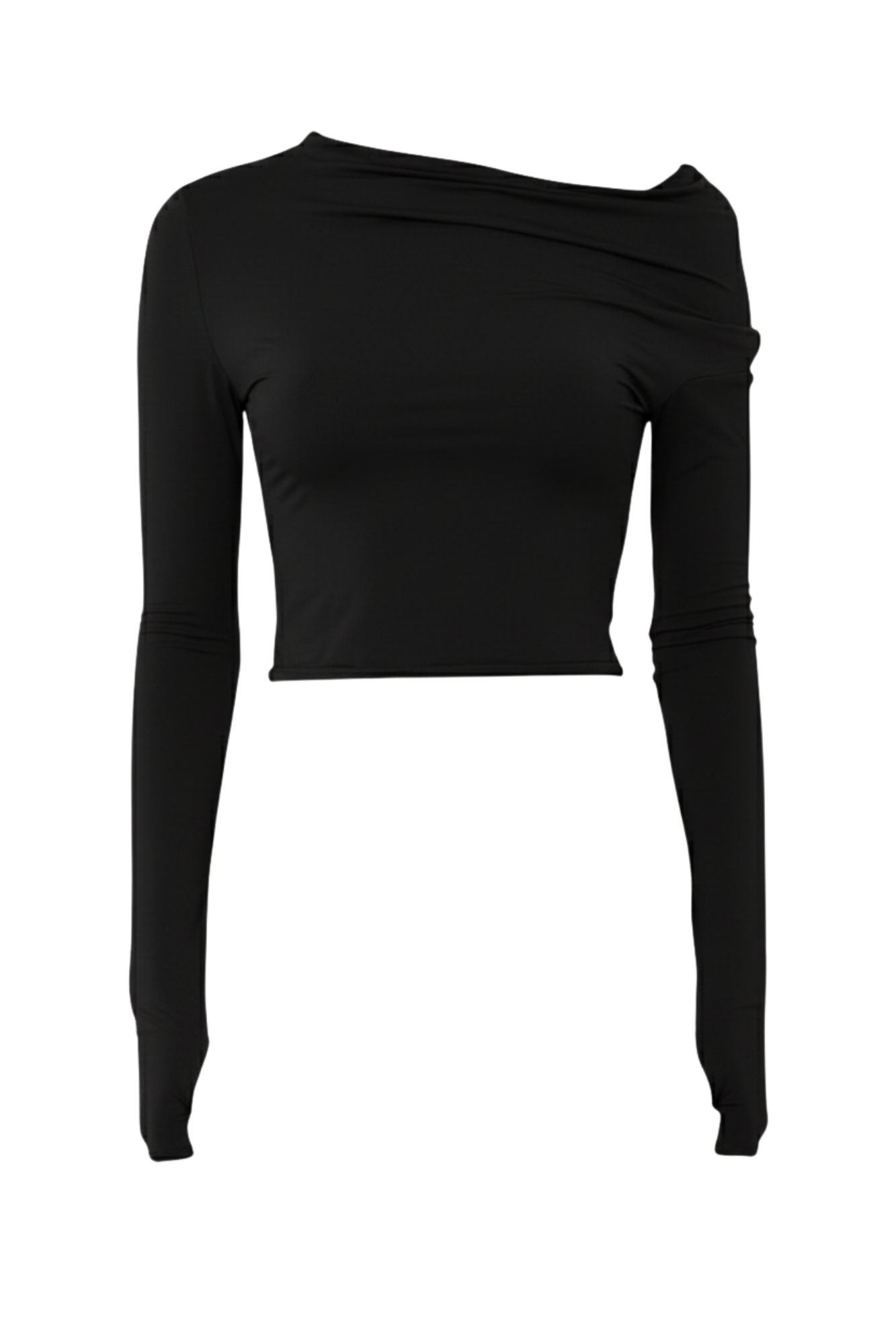 THE ASYMMETRICAL MICRO MODAL TOP / ONYX