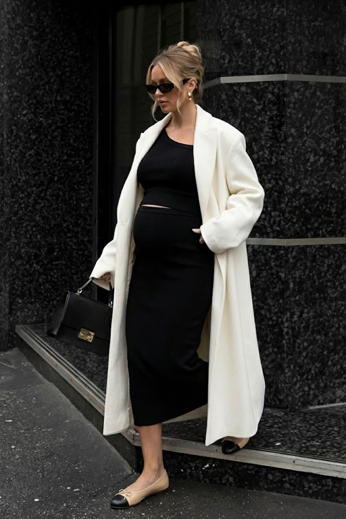 THE LUXE KNIT MIDI SKIRT / ONYX