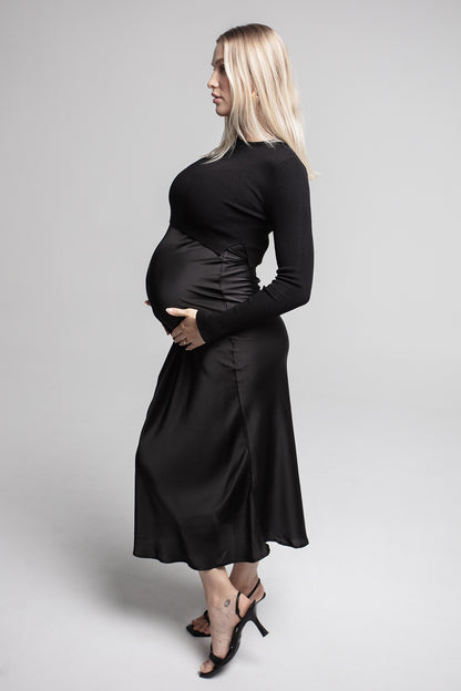 Maternity Crew Crop Top by LO+JAYNE, Soft and Breathable Nursing-Friendly Apparel